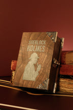 Sherlock Holmes book-shaped jewelry box for rings, necklaces and keepsakes. A classic literary gift and decorative storage box for book lovers.